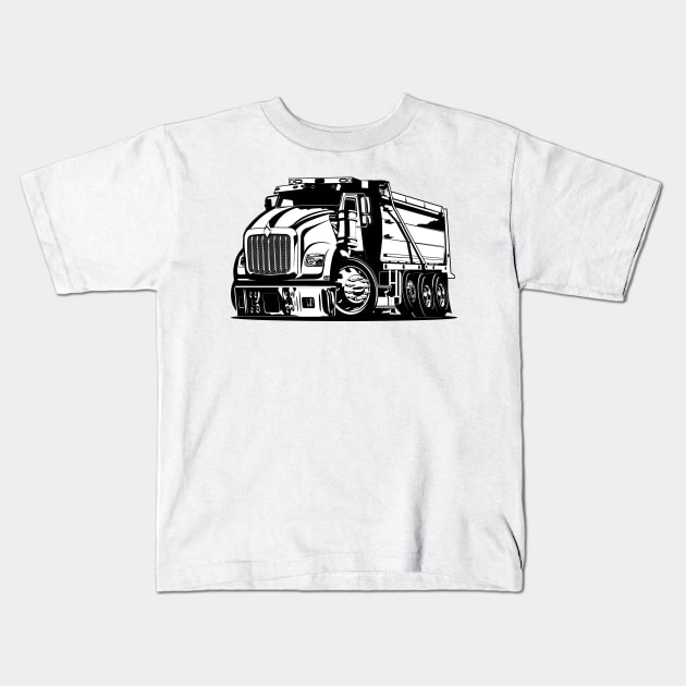 Cartoon truck Kids T-Shirt by Mechanik